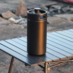 128 OZ- Hgkeke Mini Keg Growler 304 Stainless Steel Mini Keg Matte Black Powder Coated Portable Beer Growler Pressurized Growler Keep Beverage Fresh Keeg Beer Fresh for Homebrew