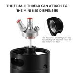 128 OZ- Hgkeke Mini Keg Growler 304 Stainless Steel Mini Keg Matte Black Powder Coated Portable Beer Growler Pressurized Growler Keep Beverage Fresh Keeg Beer Fresh for Homebrew