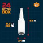 Clear Glass Beer Bottles - 24 Pack, 11.2 oz