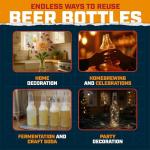 Clear Glass Beer Bottles - 24 Pack, 11.2 oz