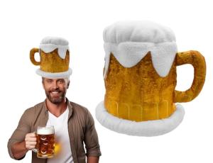 Nicky Bigs Novelties Beer Mug Hat Funny Foam Beer Stein Costume Headwear for Adults Soft Plush Oktoberfest St. Patrick’s Day Halloween Bar Crawl Party Prop Accessory Lightweight & Comfortable Fit