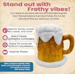 Nicky Bigs Novelties Beer Mug Hat Funny Foam Beer Stein Costume Headwear for Adults Soft Plush Oktoberfest St. Patrick’s Day Halloween Bar Crawl Party Prop Accessory Lightweight & Comfortable Fit