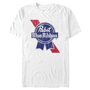 Pabst Logo SG Young Men's Short Sleeve Tee Shirt, White, Medium