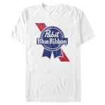 Pabst Logo SG Young Men's Short Sleeve Tee Shirt, White, Medium