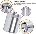 Mini Keg Growler, Pressurized Growler 64 OZ 304 Stainless Steel Mini Keg with Seal knob Cover for Home kitchen Brewing Beer(2L)