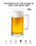35 OZ Beer Mugs,Heavy Large Beer Glasses with Handle,Classic Beer Mug glasses,Style Extra Large Glass Beer Stein Super Mug