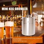 Mini Keg Growler, Pressurized Growler 64 OZ 304 Stainless Steel Mini Keg with Seal knob Cover for Home kitchen Brewing Beer(2L)