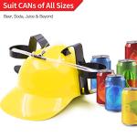 Novelty Place Drinking Helmet - Adjustable Can Holder Cap Drinker Favor Hat - Straw for Beer Soda - Party Fun Beverage Gadgets(Yellow)