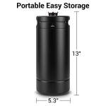 128OZ Mini Keg Growler, Stainless Steel Home Keg with No Scratch Matte Black Powder Coated to Keeping Fresh for Homebrew, Craft and Draft Beer