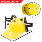 Novelty Place Drinking Helmet - Adjustable Can Holder Cap Drinker Favor Hat - Straw for Beer Soda - Party Fun Beverage Gadgets(Yellow)