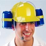 Novelty Place Drinking Helmet - Adjustable Can Holder Cap Drinker Favor Hat - Straw for Beer Soda - Party Fun Beverage Gadgets(Yellow)