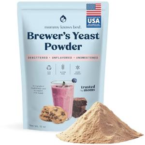 Mommy Knows Best Brewer's Yeast Powder for Lactation Support for Breastfeeding | Mild-Tasting, Debittered, Delicious in Lactation Cookies, Smoothies, Lactation Recipes, Gluten-Free, 10 oz