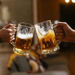 COKTIK 2 Pack Heavy Large Beer Glasses with Handle - 14 Ounce Glass Steins, Classic Beer Mug glasses Set