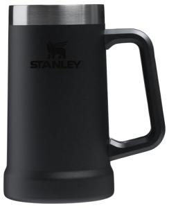 Stanley Stay-Chill Beer Stein 24 oz | Heavy Duty Big Grip Handle | Beer Tumbler Drink Cup, Holds 2 Cans | Insulated Stainless Steel Party Mug | BPA-Free | Black 2.0
