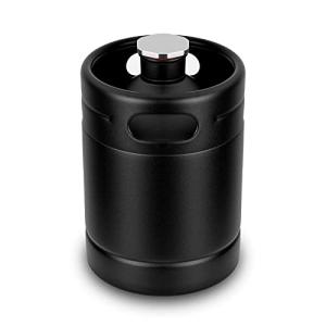 64OZ Mini Keg Growler, Stainless Steel Home Keg with No Scratch Matte Black Powder Coated to Keeping Fresh for Homebrew, Craft and Draft Beer