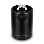64OZ Mini Keg Growler, Stainless Steel Home Keg with No Scratch Matte Black Powder Coated to Keeping Fresh for Homebrew, Craft and Draft Beer