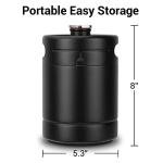 64OZ Mini Keg Growler, Stainless Steel Home Keg with No Scratch Matte Black Powder Coated to Keeping Fresh for Homebrew, Craft and Draft Beer