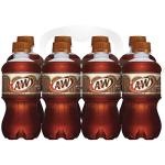 A&W Root Beer Soda, 12 fl oz bottles, 8 pack