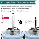 FERRODAY 8" Keg Tap Keg Pump D-System Beer Taps for Kegs US Keg Pump for Beer Keg Tap Kit Beer Keg Tap Beer Tap Keg Pump Tap Keg Taps for Beer Pump Keg Hand Pump Keg Tap for Beer Keg Tapper Party Tap