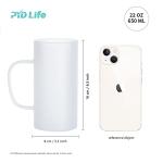 PYD Life Sublimation Glass Blanks Beer Mugs Frosted 22 OZ Coffee Tumblers Cups with Handle for Mug Tumbler Heat Press Printing UV DTF HTV DIY Projects 4 Pack