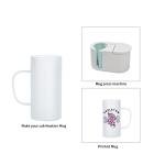 PYD Life Sublimation Glass Blanks Beer Mugs Frosted 22 OZ Coffee Tumblers Cups with Handle for Mug Tumbler Heat Press Printing UV DTF HTV DIY Projects 4 Pack
