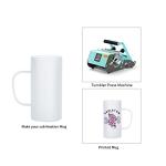 PYD Life Sublimation Glass Blanks Beer Mugs Frosted 22 OZ Coffee Tumblers Cups with Handle for Mug Tumbler Heat Press Printing UV DTF HTV DIY Projects 4 Pack