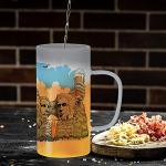 PYD Life Sublimation Glass Blanks Beer Mugs Frosted 22 OZ Coffee Tumblers Cups with Handle for Mug Tumbler Heat Press Printing UV DTF HTV DIY Projects 4 Pack