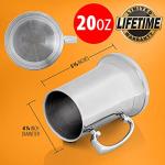 Maxam Stainless Steel Tankard Style Beer Mug, 20 Ounce