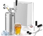 HGKEKE 128 oz Mini Keg Growler Portable Dispenser System with Mini Keg Regulator to Carbonate Draft Beer and Keep Beer Fresh, Self-Closing Beer Faucet, Stainless Steel Pressurized Mini Keg Homebrew