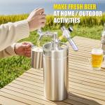 HGKEKE 128 oz Mini Keg Growler Portable Dispenser System with Mini Keg Regulator to Carbonate Draft Beer and Keep Beer Fresh, Self-Closing Beer Faucet, Stainless Steel Pressurized Mini Keg Homebrew