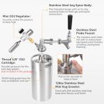 HGKEKE 128 oz Mini Keg Growler Portable Dispenser System with Mini Keg Regulator to Carbonate Draft Beer and Keep Beer Fresh, Self-Closing Beer Faucet, Stainless Steel Pressurized Mini Keg Homebrew