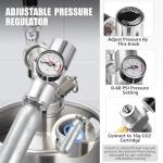 HGKEKE 128 oz Mini Keg Growler Portable Dispenser System with Mini Keg Regulator to Carbonate Draft Beer and Keep Beer Fresh, Self-Closing Beer Faucet, Stainless Steel Pressurized Mini Keg Homebrew