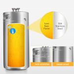 HGKEKE 128 oz Mini Keg Growler Portable Dispenser System with Mini Keg Regulator to Carbonate Draft Beer and Keep Beer Fresh, Self-Closing Beer Faucet, Stainless Steel Pressurized Mini Keg Homebrew