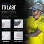 BRIMZ Golf Performance Hat - Breathable Sweat & Water Resistant Golfing Snapback Cap with Tee Holder & Magnetic Ball Marker (Grey - Beers & Bogeys)