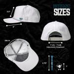 BRIMZ Golf Performance Hat - Breathable Sweat & Water Resistant Golfing Snapback Cap with Tee Holder & Magnetic Ball Marker (Grey - Beers & Bogeys)