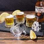 ZZYFGH 6 Pack Mini Beer Shot Glasses, Shot Glasses with Handle, Mini Heavy Base Clear Beer Mugs-1.8 Ounce, Tequila, Vodka, Great for Father, Husband, Birthday or Friend Party Present