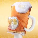 Jeere Novelty Poop/Ice Cream/Crab/Beer Mug/Pumpkin Hat and Sunglasses Halloween Accessories for Women Men Cosplay Party Decor(Yellow,Beer Hat)