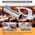 FERRODAY Kegerator Tower Dual Faucet Beer Tower Double Tap Beer Tower Dispenser Beer Tap Kegerator Parts Stainless Steel Tower Brass Faucet Stainless Core Pre-assembled Lines 3" Keg Tower Beer Keg Tap