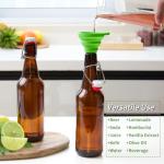 TienChoo 16.5oz Amber Beer Bottles with Flip Caps Set of 10, Swinging Top Glass Brewing Bottles with Airtight Lids for Vanilla Extract, Fermentation Kombucha, Beverage, Water, Kefir, Soda