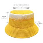 CNUSER Bucket Hat for Women Men,Travel Sun Beach Cap,Unisex Fishing Outdoor Boonie (Beer Bubbles)