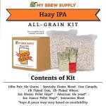 My Brew Supply Hazy IPA Brewing Kit | American Pale Ale Malt | Carapils Grain | Flaked Oats & Wheat | Azacca & Mosaic Pellet Hops | Fermentis Safale Yeast | 5 Gallon Advanced All Grain Home Brewing