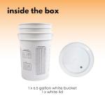 Fastrack 6.5 Gallon Fermenting Bucket with Lid | White | 100% Food Grade-BPA Free Fermenting Brew Bucket for your Beer, Wine or any other Fermented Beverage