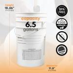 Fastrack 6.5 Gallon Fermenting Bucket with Lid | White | 100% Food Grade-BPA Free Fermenting Brew Bucket for your Beer, Wine or any other Fermented Beverage