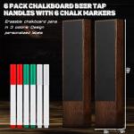 Juexica 6 Pack Oktoberfest Decoration Wood Chalkboard Beer Keg Tap Handle with Chalk Markers Bar Drink Gift for Threading Beer Faucet Restaurant Wedding Party