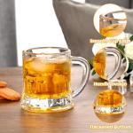Futtumy 2 OZ Mini Beer Mug Shot Glasses with Handles, Mini Beer Shot Glasses for Party Christmas Birthday BBQ, Beers Mugs for Freezer Men Women Father Dad Beer Whiskey, Beers Mugs Bulk(6 PCS, Glass)