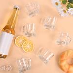 Futtumy 2 OZ Mini Beer Mug Shot Glasses with Handles, Mini Beer Shot Glasses for Party Christmas Birthday BBQ, Beers Mugs for Freezer Men Women Father Dad Beer Whiskey, Beers Mugs Bulk(6 PCS, Glass)