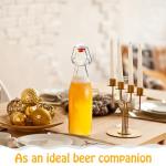 2 Pack Swing Top Glass Bottles 16oz, Flip Top Glass Bottle with Airtight Lid for Fermentation, Kombucha, Mead, Vanilla Extract, Coquito, Vinegar, Beer, Kefir, Wine, Soda, Juice, Oil for Home Brewing