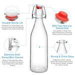 2 Pack Swing Top Glass Bottles 16oz, Flip Top Glass Bottle with Airtight Lid for Fermentation, Kombucha, Mead, Vanilla Extract, Coquito, Vinegar, Beer, Kefir, Wine, Soda, Juice, Oil for Home Brewing