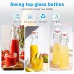 2 Pack Swing Top Glass Bottles 16oz, Flip Top Glass Bottle with Airtight Lid for Fermentation, Kombucha, Mead, Vanilla Extract, Coquito, Vinegar, Beer, Kefir, Wine, Soda, Juice, Oil for Home Brewing
