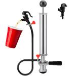 8” Beer Keg Tap Keg Pump, D System Beer Keg Party Pump for US Sankey Keg Draft Beer Picnic Pump 2 Beer Faucets & 2 Hose Clamps, Beer Tap for Keg with Stainless Probe Coupler for Party